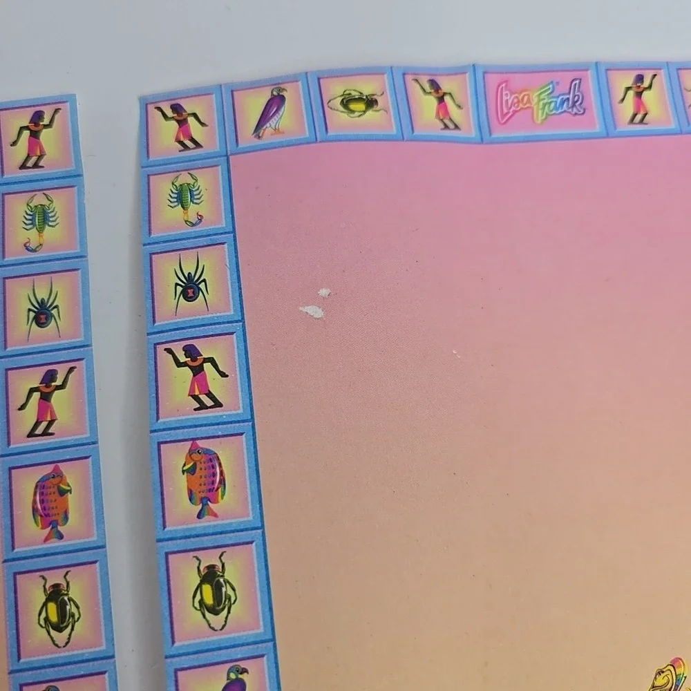Vtg Lisa Frank Cleocatra All In One Stationery Paper Postalette Pencil Stencil